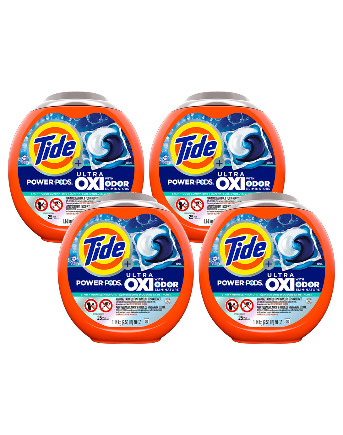 Tide Pods Ultra OXI Detergente en Cápsulas 4 x 25 unid - Puntolimpieza