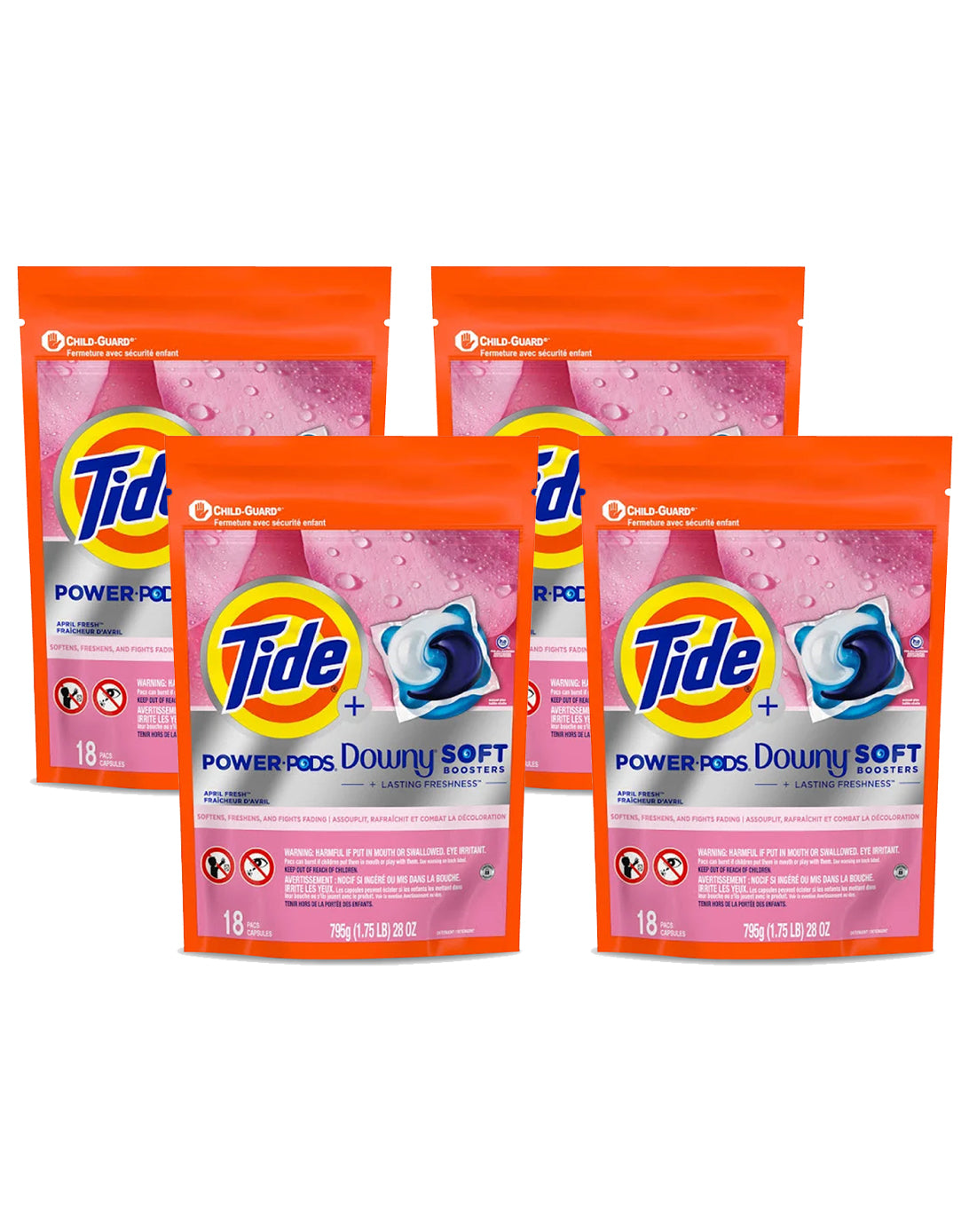 Tide Power pods Downy Soft Boosters 4 x 18 unid - Puntolimpieza