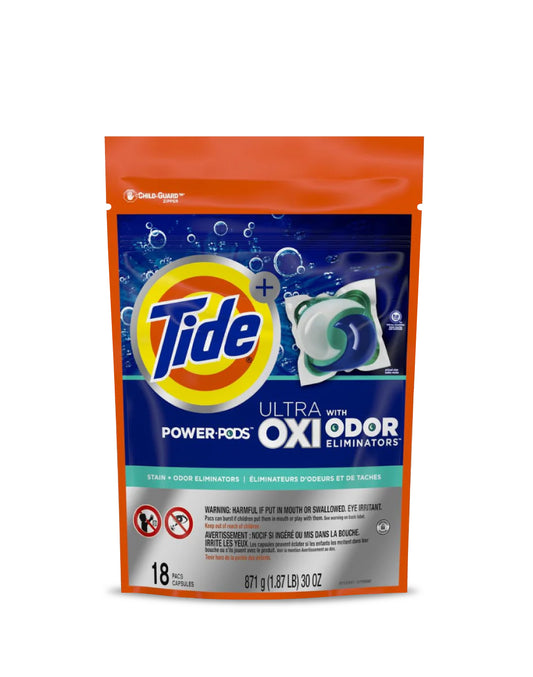 Tide Power pods Ultra OXI - Odor eliminators 18 unid - Puntolimpieza