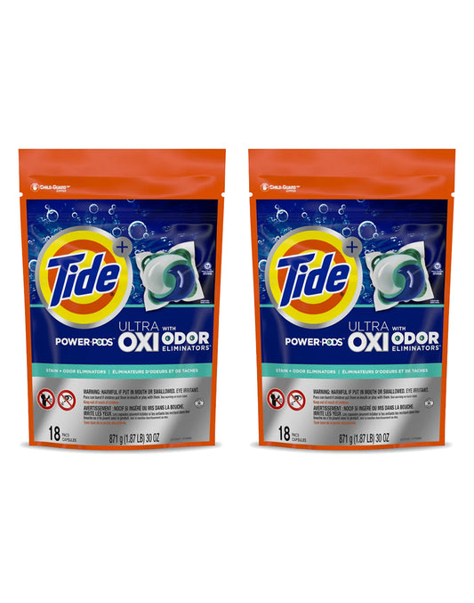Tide Power pods Ultra OXI - Odor eliminators 2 x 18 unid - Puntolimpieza