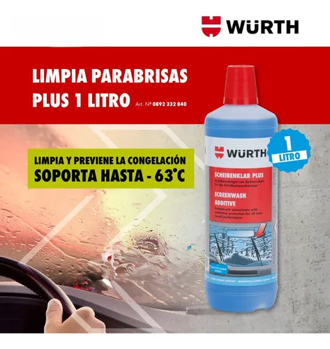 Würth Limpia Parabrisas Concentrado con Anticongelante 1 L - Puntolimpieza