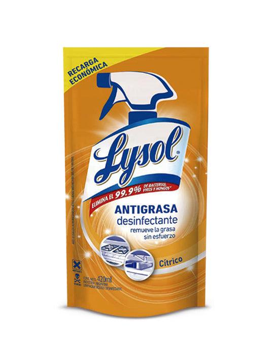 Lysol Antigrasa Desinfectante Citrico recarga 420 cc - Puntolimpieza