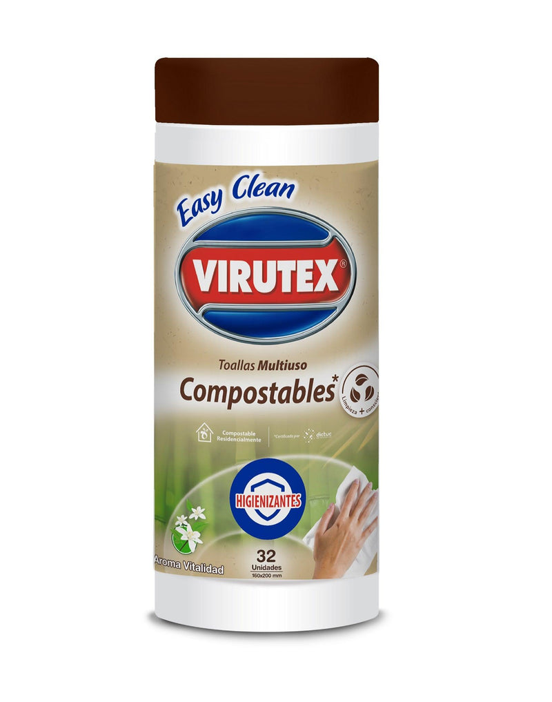 Virutex Toallas Desinfectantes Compostables 32 unid - Puntolimpieza