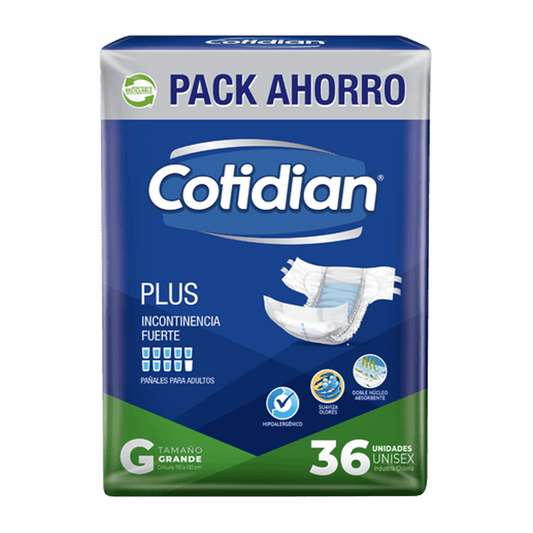 Cotidian Pañales Adulto Plus Talla G 36 unid