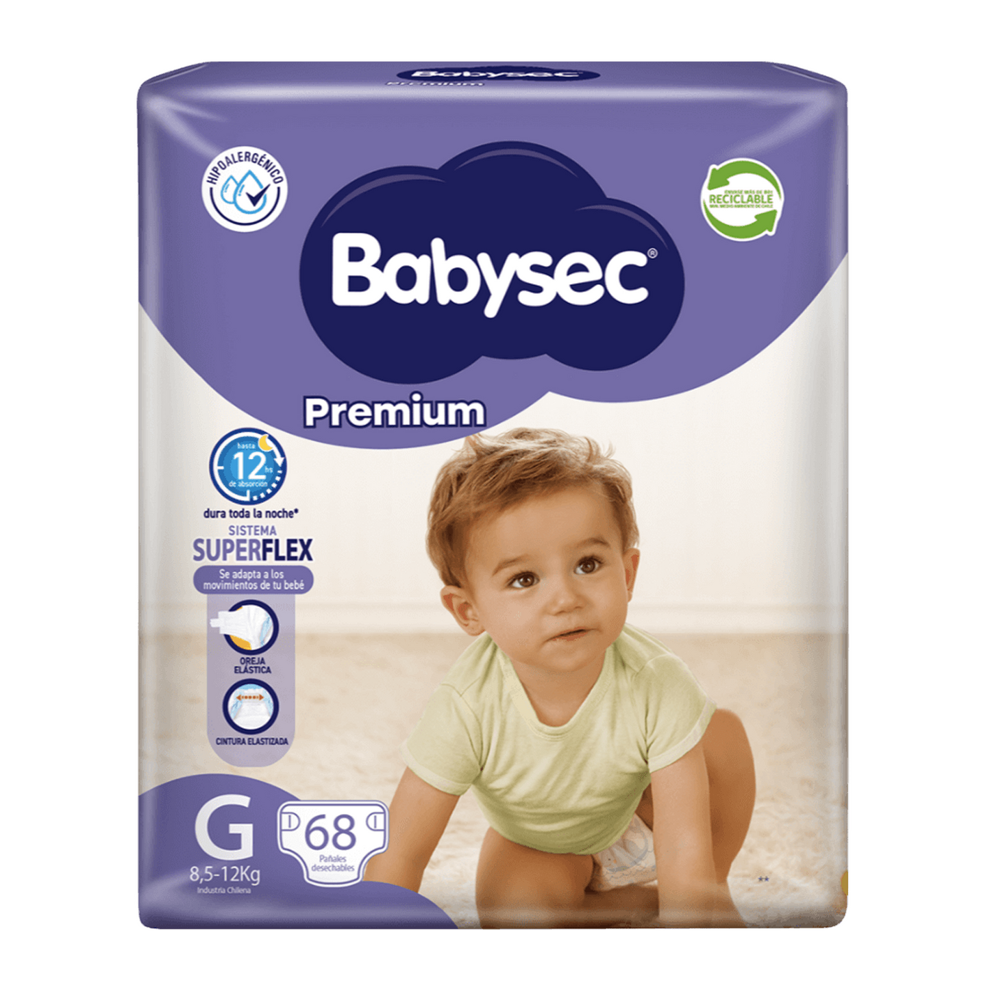 Babysec Pañales Bebé Premium G 68 unid