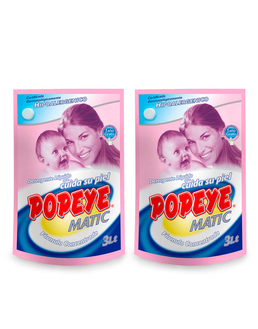Popeye Detergente liquido hipoalergenico Doypack 2 x 3 L