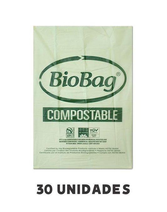 BioBag Bolsas de Basura Compostable 30 u de 50 x 70 - Puntolimpieza