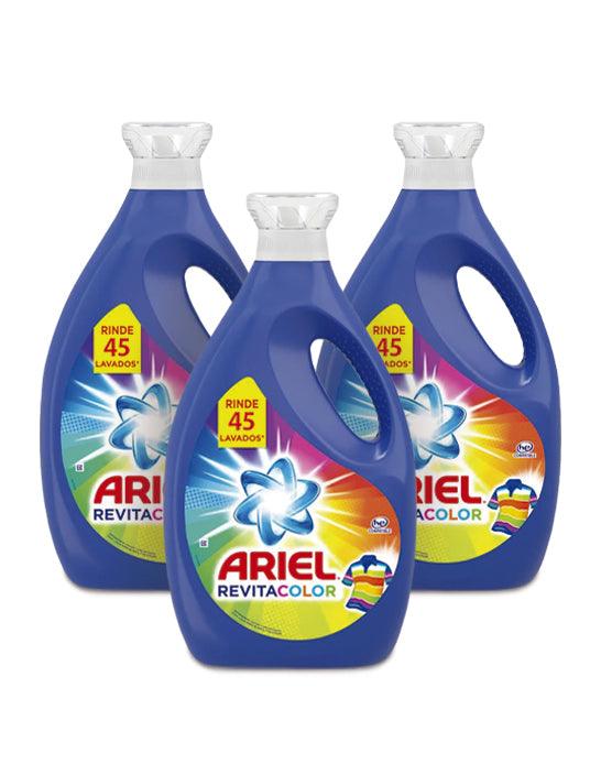 Ariel Power Liquid Detergente liquido concentrado Revitacolor 3 x 1,8 L - Puntolimpieza