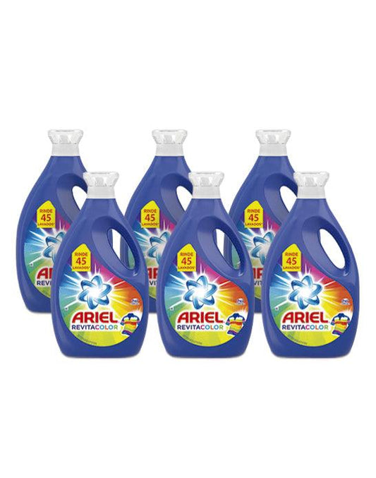 Ariel Power Liquid Detergente liquido concentrado Revitacolor 6 x 1,8 L - Puntolimpieza