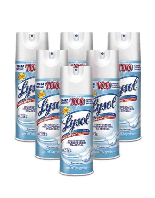 Lysol Desinfectante de ambiente y superficie linen 6 x 354 gr - Puntolimpieza