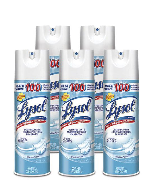 Lysol Desinfectante de ambiente y superficie linen 5 x 538 gr - Puntolimpieza