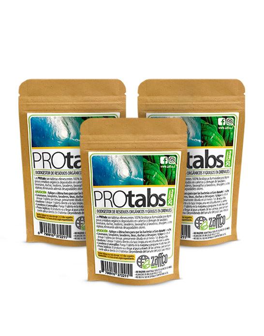 Zaffco ProTabs Biodigestor de residuos orgánicos y grasos 3 x 20 unid - Puntolimpieza