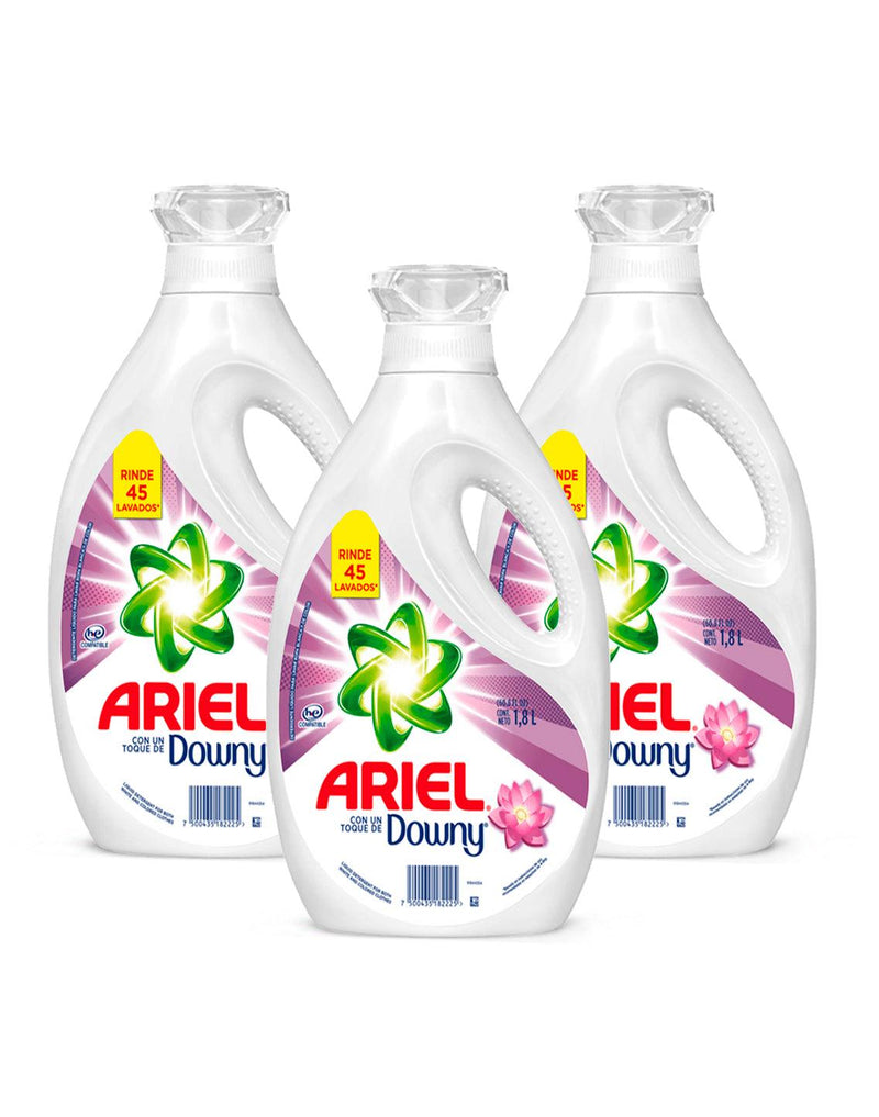 Ariel Power Liquid Detergente liquido concentrado + Toque Downy 3 x 1,8 L - Puntolimpieza