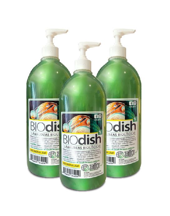 Zaffco BioDish Lavaloza Biológico 3 x 1 L - Puntolimpieza