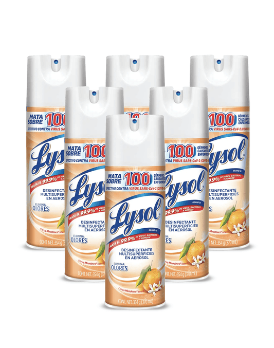 Lysol Desinfectante de ambiente y superficie citrico 6 x 354 gr - Puntolimpieza