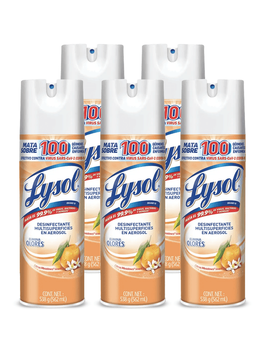 Lysol Desinfectante de ambiente y superficie citrico 5 x 538 gr - Puntolimpieza