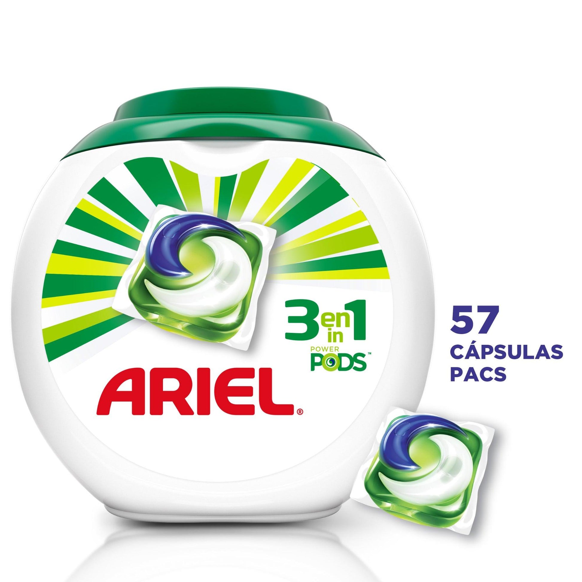 Ariel Power Pods Detergente en capsulas 2 x 57 unid - Puntolimpieza