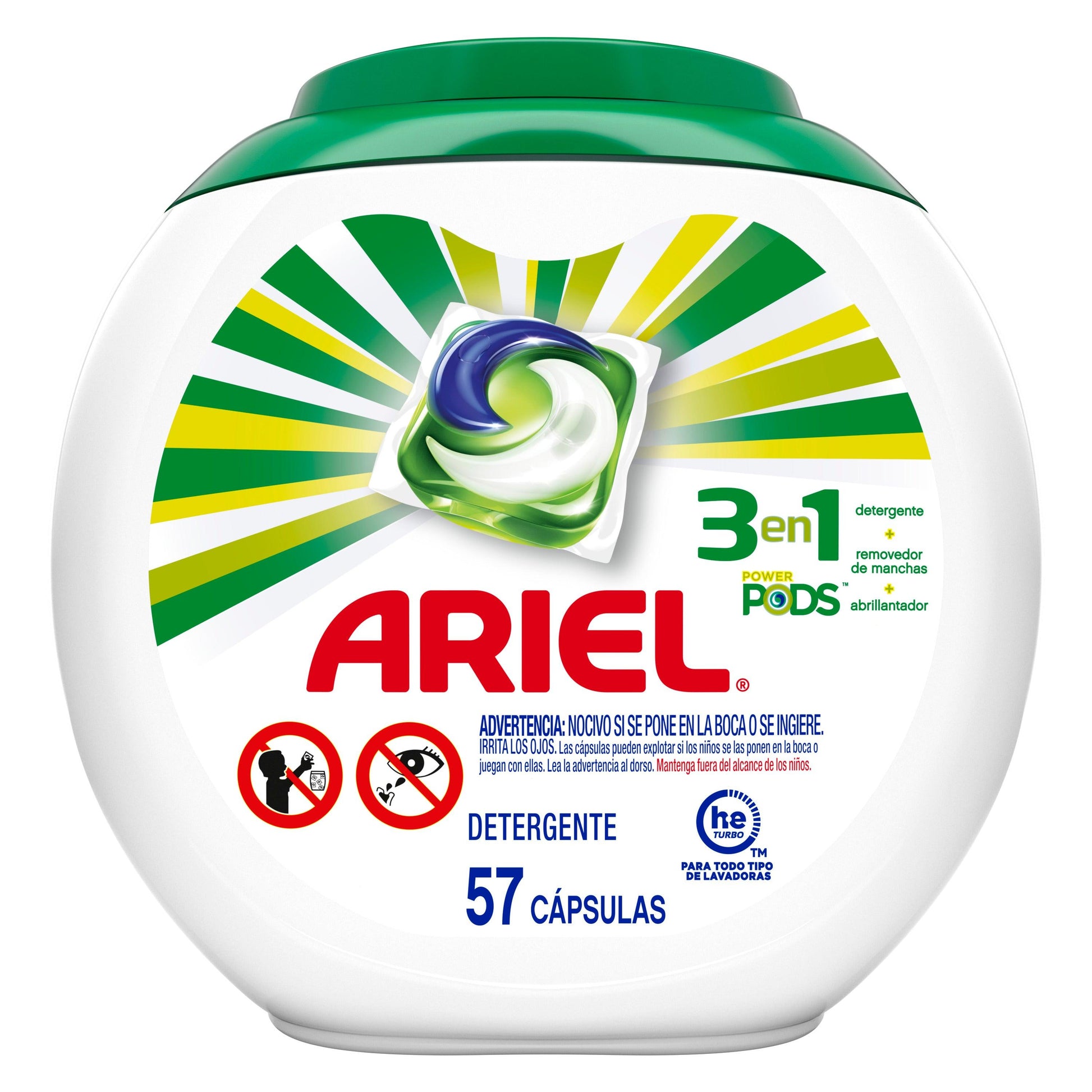 Ariel Power Pods Detergente en capsulas 2 x 57 unid - Puntolimpieza