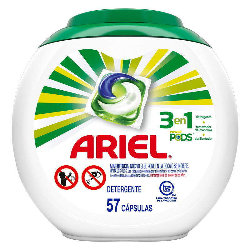 Ariel Power Pods Detergente en capsulas 57 unid - Puntolimpieza