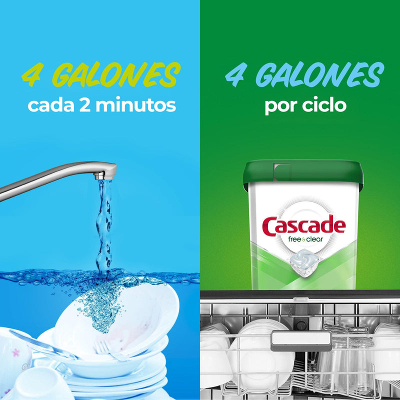 Cascade Detergente Lavavajilla Free & Clear Pods 36 unid - Puntolimpieza