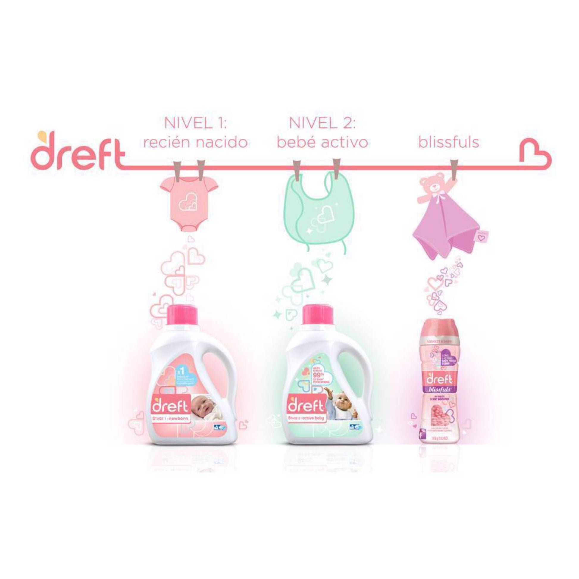 Dreft Detergente Etapa 2 hipoalergénico 4 x 2,72 L - Puntolimpieza