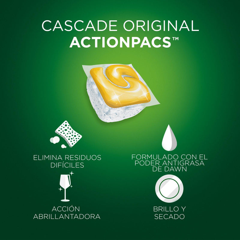 Cascade Detergente Lavavajilla Pods Limon Original 25 unid - Puntolimpieza