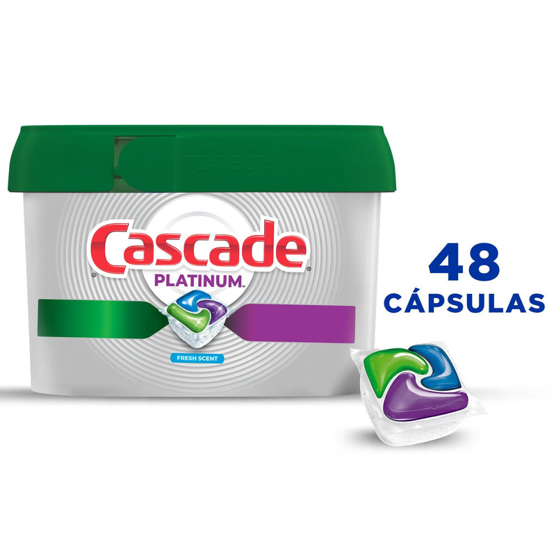 Cascade Detergente Lavavajilla Platinum Pods 48 unid - Puntolimpieza