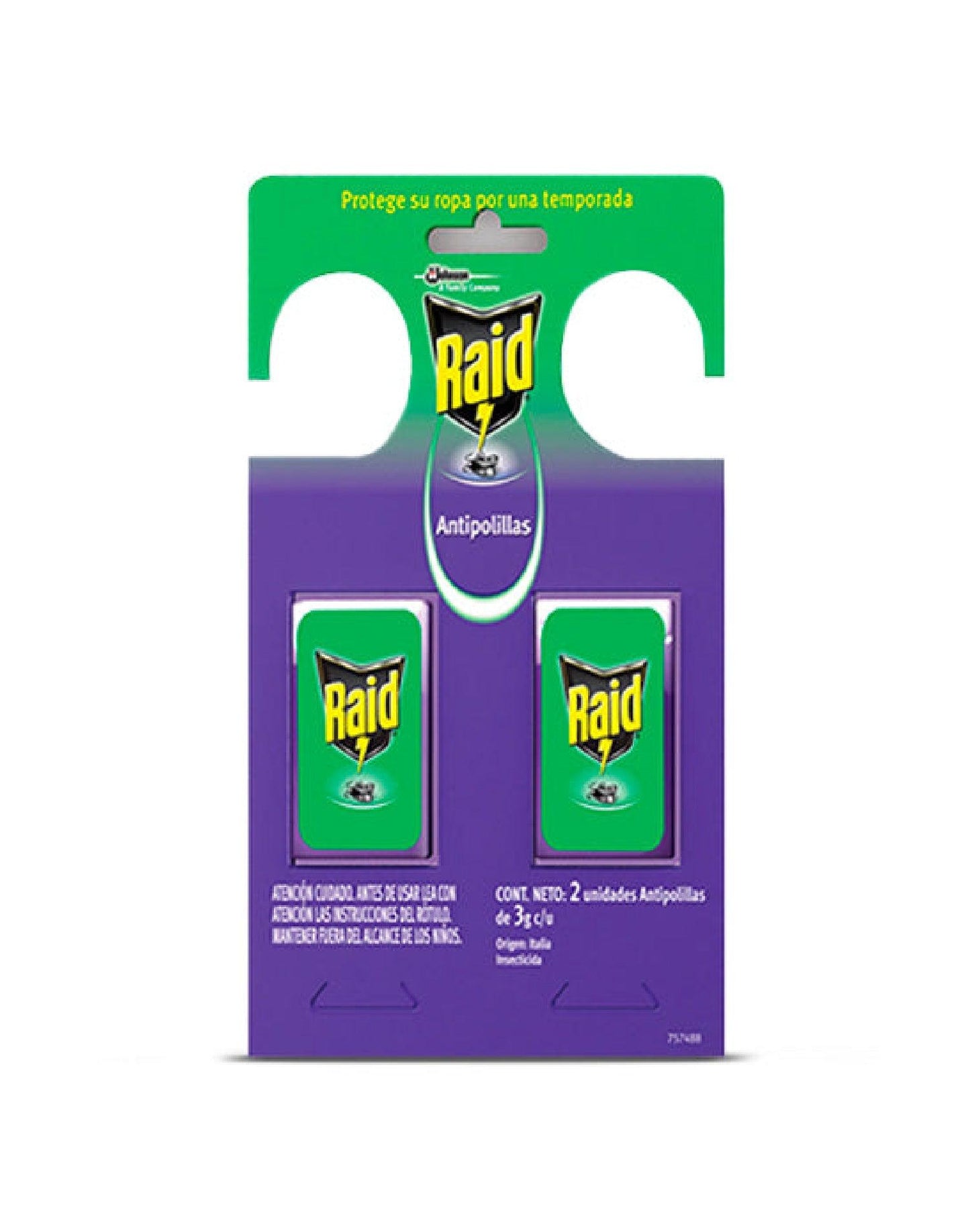 Raid Insecticida Mata Polillas Percha Gel 2 unid - Puntolimpieza