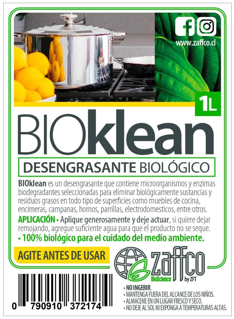 Zaffco BioKlean Desengrasante Biológico 3 x 1 L - Puntolimpieza