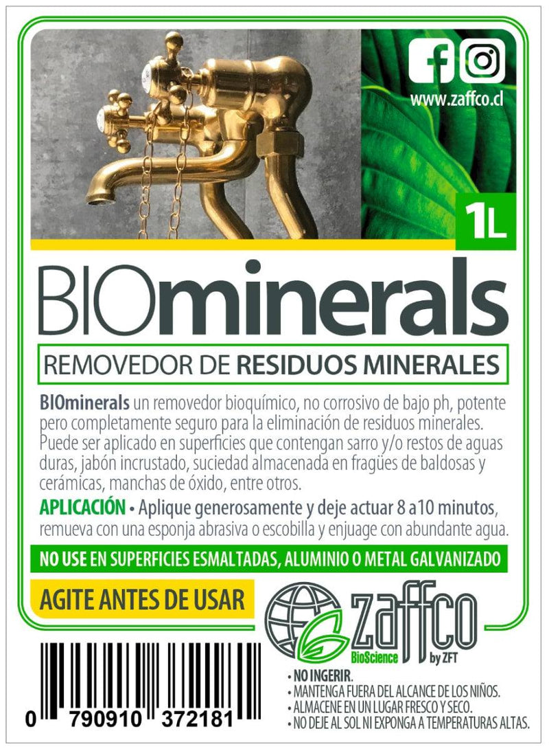 Zaffco BioMinerals Removedor de residuos minerales 1 L - Puntolimpieza