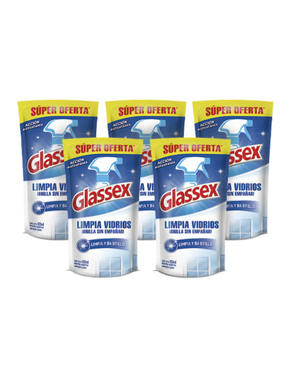 Glassex Limpia vidrios recarga 5 x 800 cc - Puntolimpieza