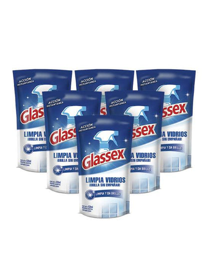 Glassex Limpia vidrios recarga 6 x 420 cc - Puntolimpieza