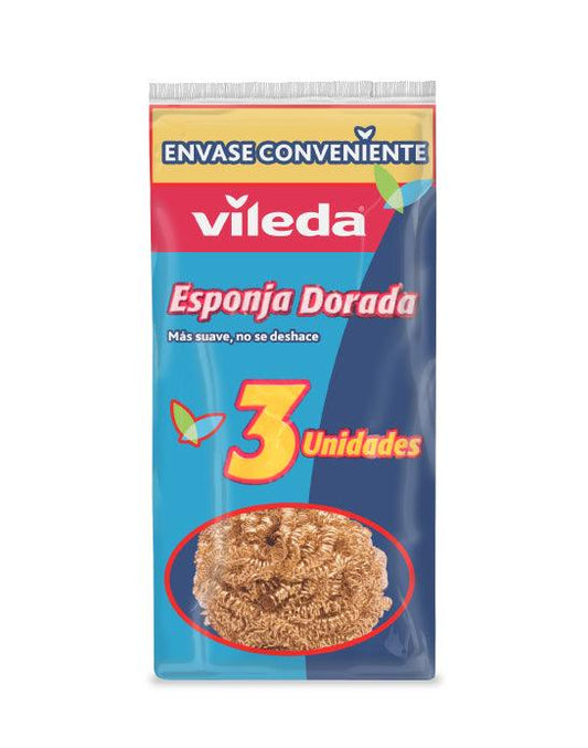 Vileda Esponja Dorada 3 unid - Puntolimpieza