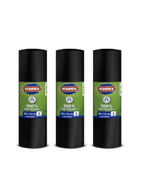 Virutex Bolsa de Basura Gigante 3 x 5 u de 110 x 120 - Puntolimpieza